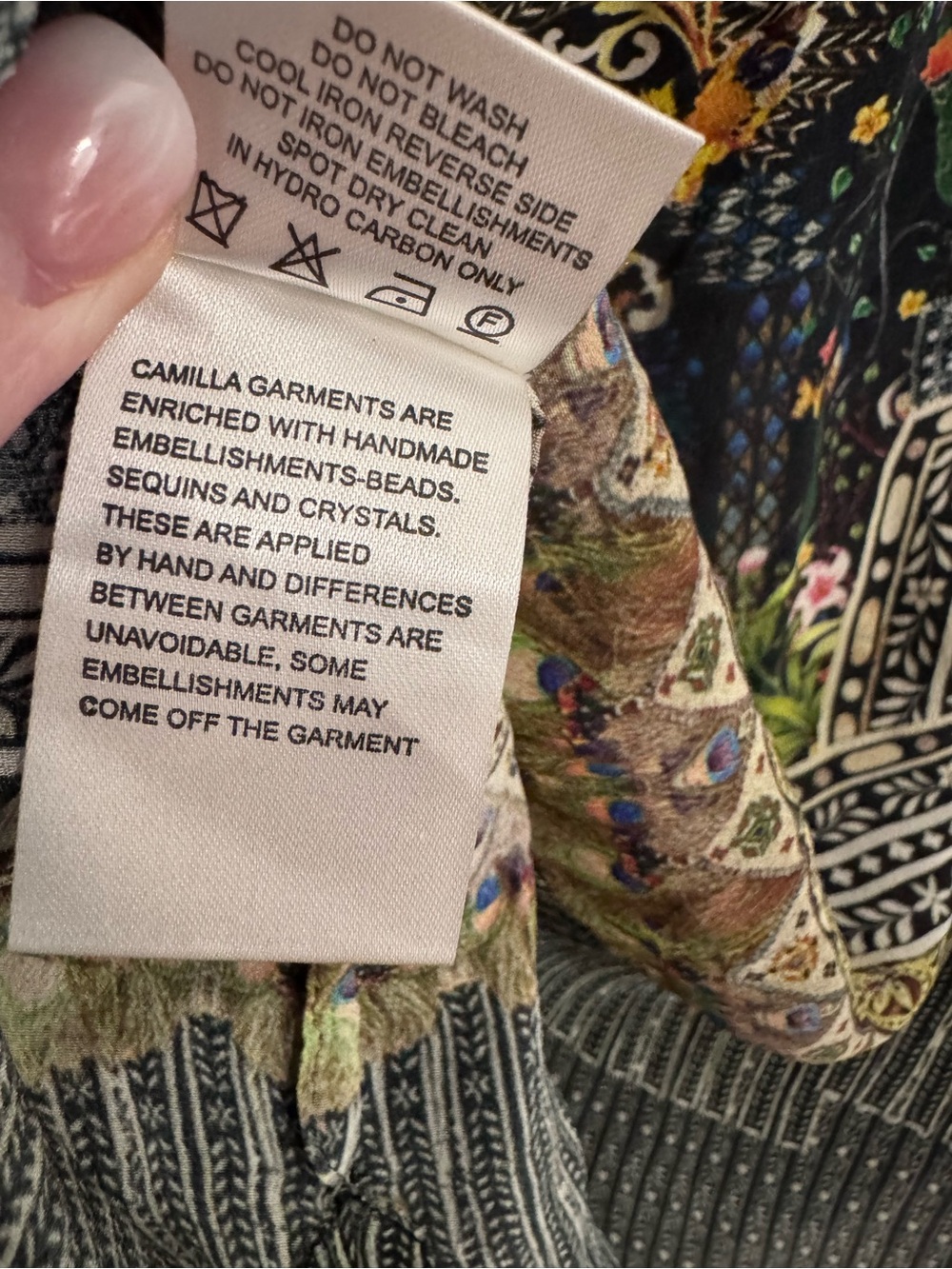 CAMILLA Mama Bakshi Silk Crystal Embellished Blouse Top Size S - Picture 12 of 15